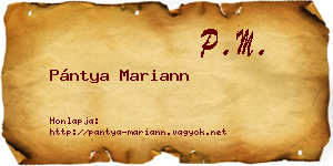 Pántya Mariann névjegykártya